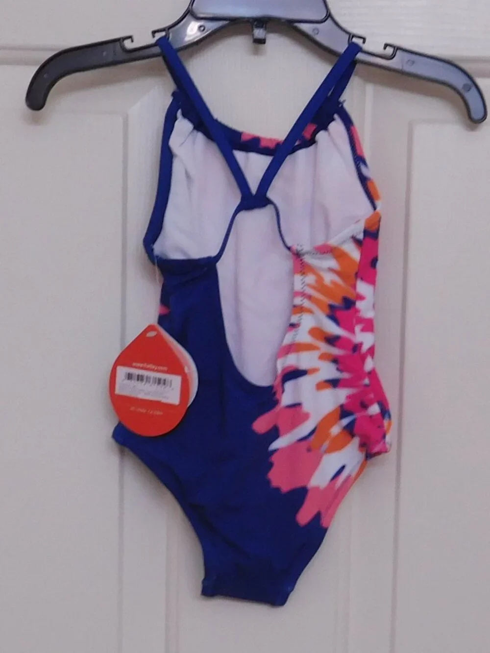 NWT 1pc Hatley Blue White Orange Pink Tie Dye Swimsuit sz 2 2t